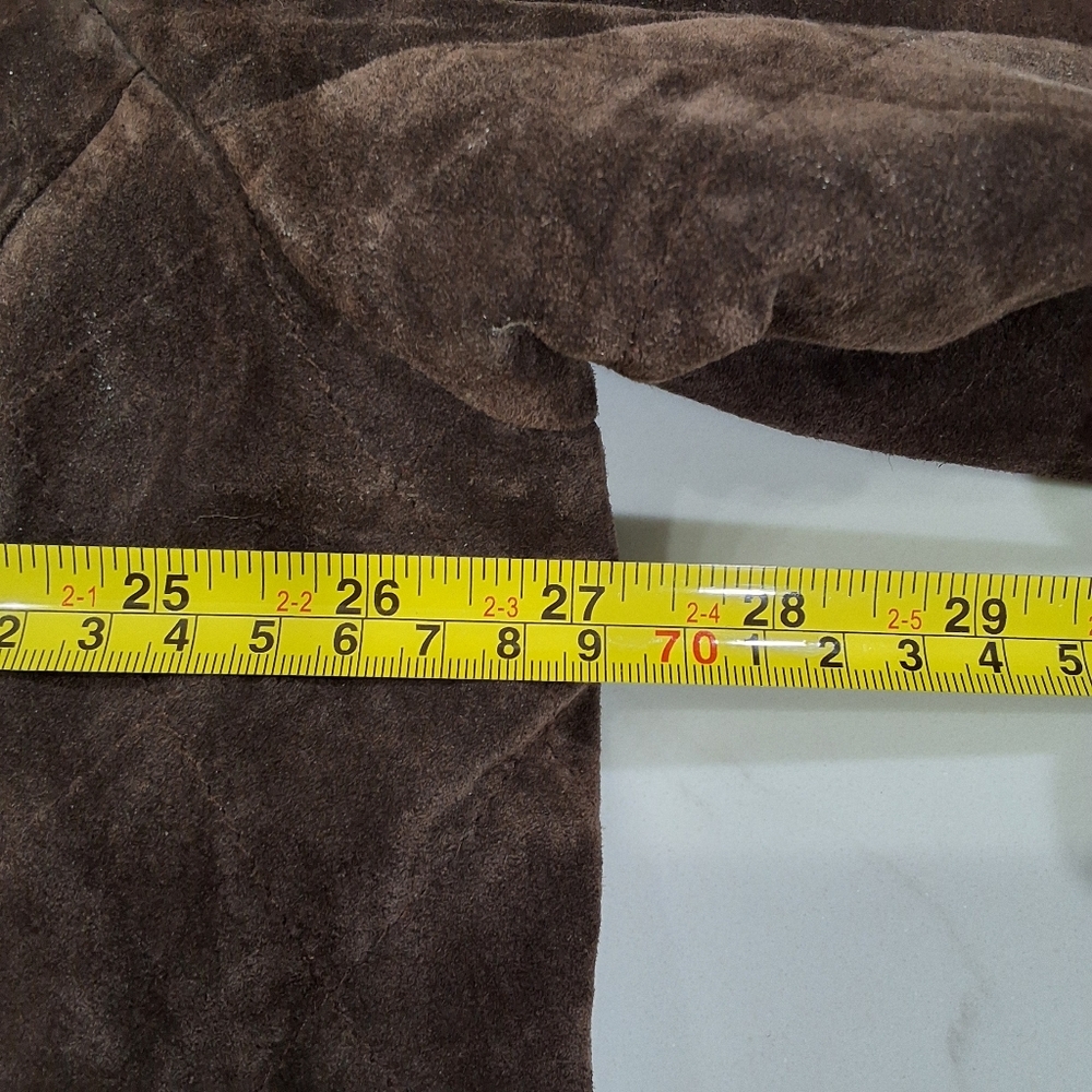 Avanti~Women Suede Leather Quilted Evening Jacket~Floral Embroidery~Brown~2X - Picture 7 of 9